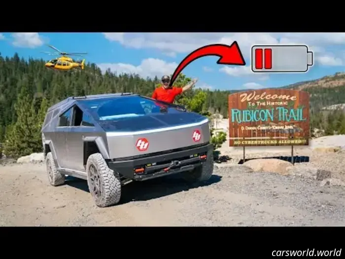 Mira cómo un Tesla Cybertruck lucha por completar el Rubicon Trail.