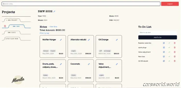 Questa app gratuita è una manna dal cielo per chiunque lavori su un'auto da progetto.