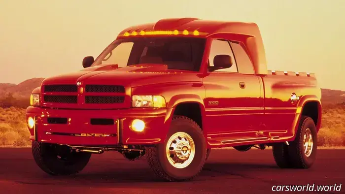 Dodge created this ’98 Ram with a Cummins to resemble a semi-truck, and then destroyed it.