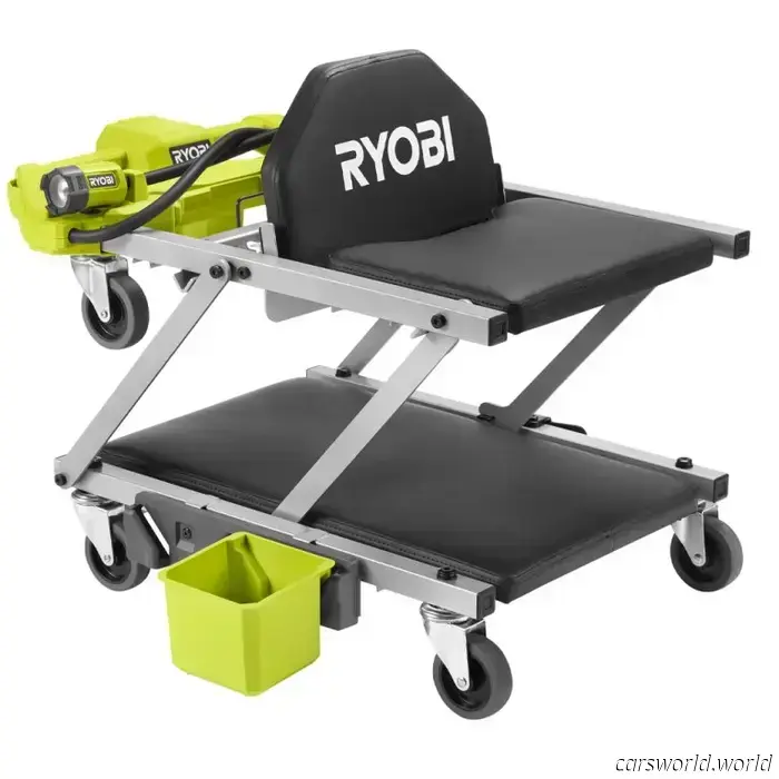 Обзор двухфункциональной поддушки и сиденья Ryobi: удобный табурет с фонариками