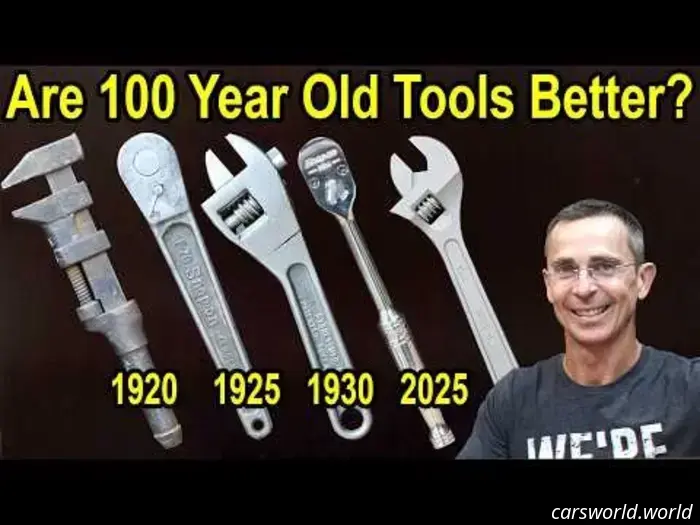 Observe a century-old Snap-On outshine contemporary socket wrenches.
