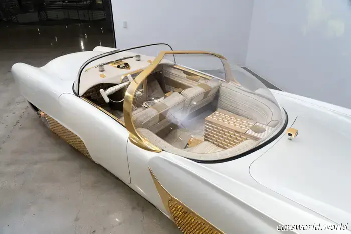 One of the most legendary custom cars from the 1950s, featuring illuminated Goodyear tires, is available for purchase.