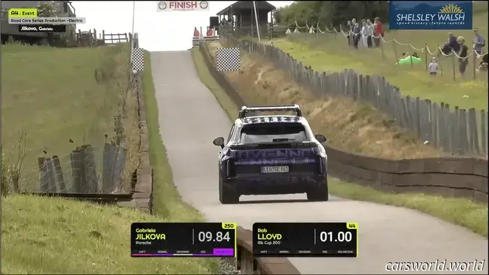 Porsche Stealthily Entered the 2027 Cayenne EV in a Hill Climb, Achieving a Record Time