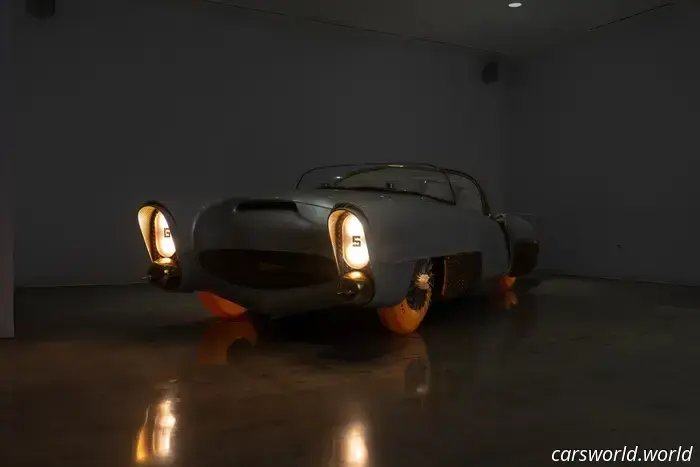 One of the most legendary custom cars from the 1950s, featuring illuminated Goodyear tires, is available for purchase.