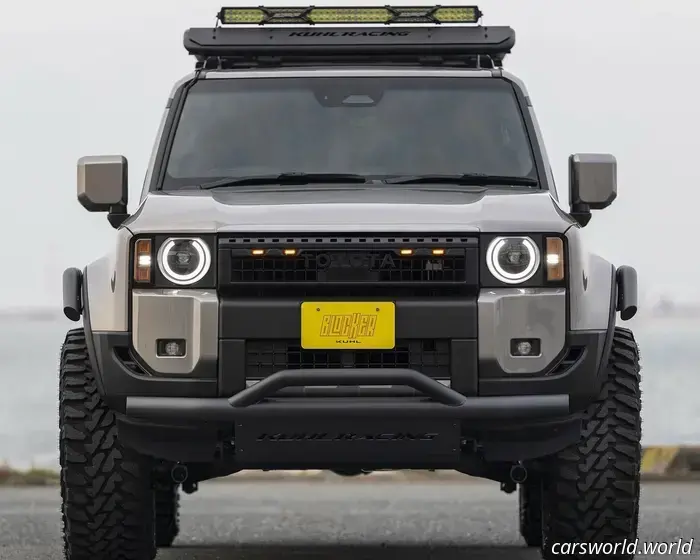 Il giudizio è ancora sospeso su questo Toyota Land Cruiser da esposizione con gomme da 37 pollici.