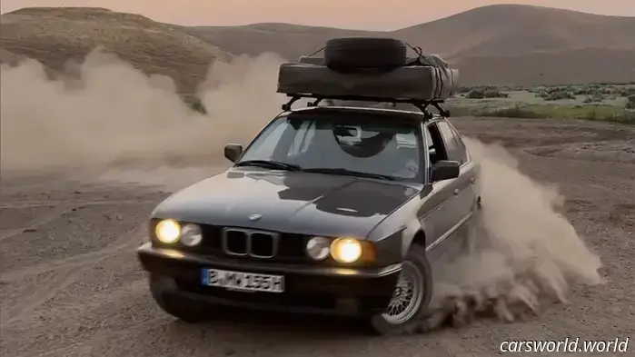 Questo tipo sta guidando casualmente la sua vecchia BMW Serie 5 dalla Germania all'Asia e ritorno