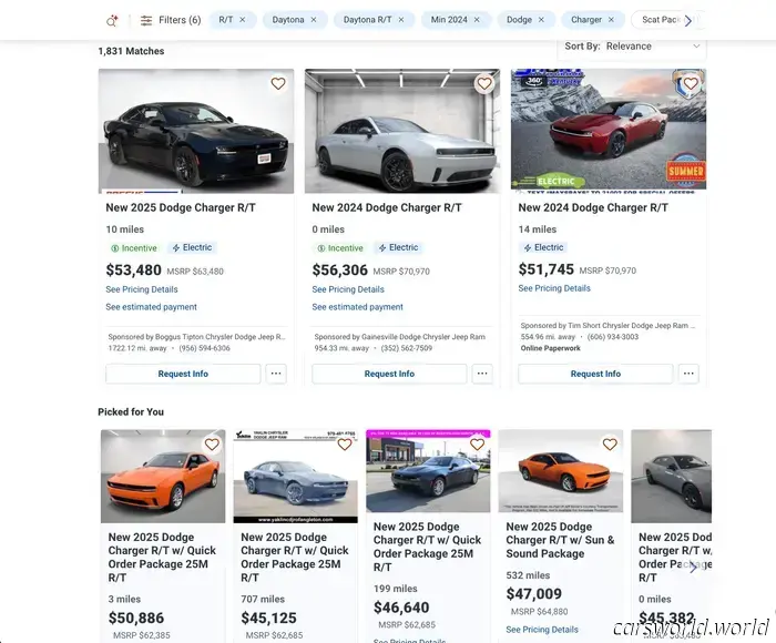 What occurred with the base model Dodge Charger Daytona EV?
