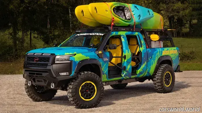 Этот Nissan Frontier на SEMA отлично передаёт эстетику монстр‑траков Nickelodeon Hot Wheels.