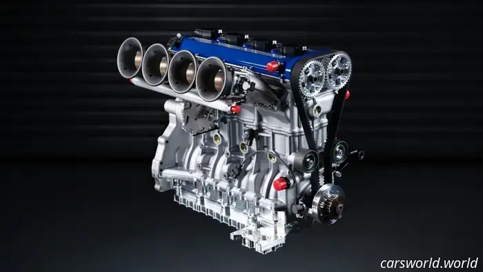 This 10,000-RPM four-cylinder engine produces 325 horsepower without any forced induction.