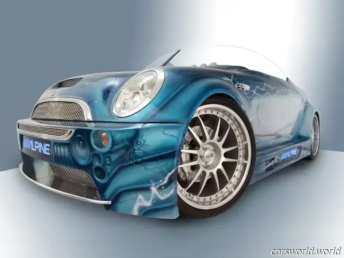 Este Mini Cooper Convertido En una Máscara de Winamp Rodante Es la Última Versión de 2004