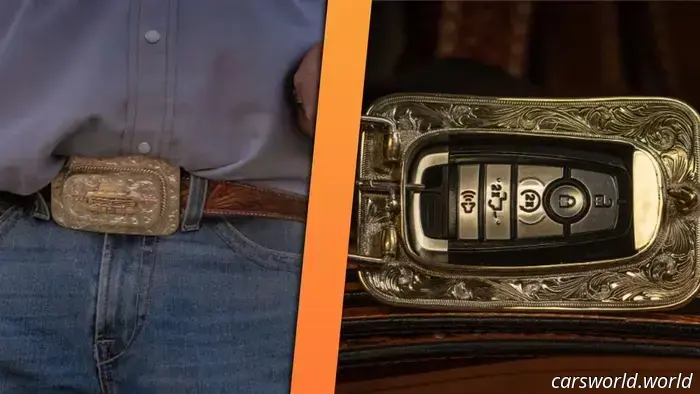 Джинсы ковбоя слишком тесные? Belt Truckle от Ford сохранит ключи от вашего грузовика в безопасности.