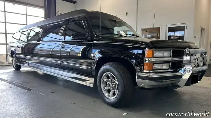 One of you definitely needs this 1999 Chevy Suburban K2500 Limo.