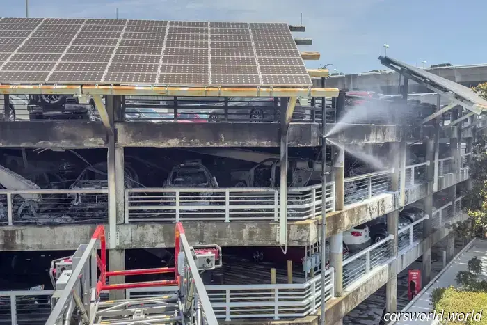 50 Vehicles Destroyed in Major Fire that Caused Parking Garage Collapse at Jacksonville Airport