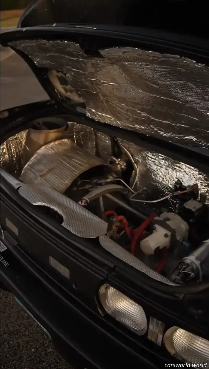 This Toyota MR2, equipped with a supercharger from a Chinook helicopter turbine, can shoot flames.