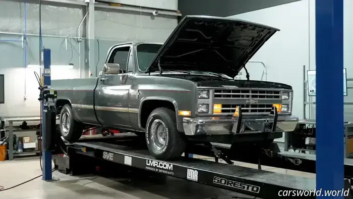This classic Chevy C10 is equipped with a Rowdy 7.3L Ford Godzilla V8 engine.