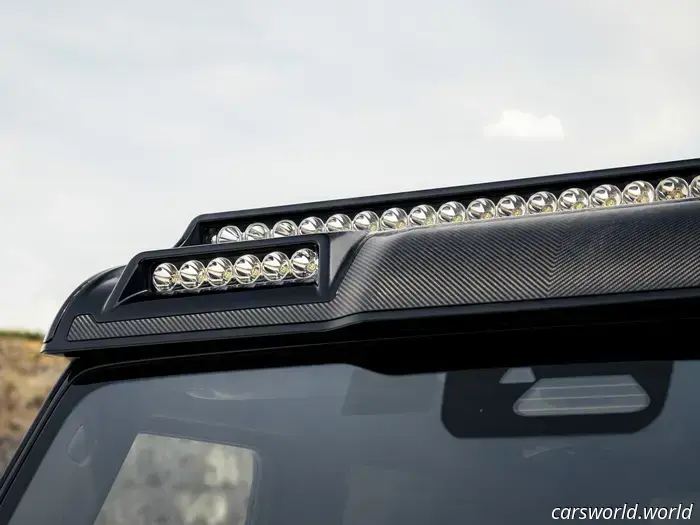 This two-story light bar was designed specifically for a $1.3 million Mercedes G-Wagon.