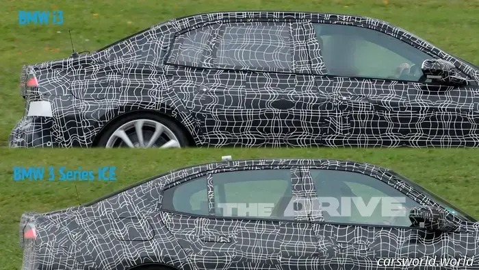 Заметьте едва заметные различия между BMW 3 серии 2027 года с ДВС и i3 EV: шпионские снимки