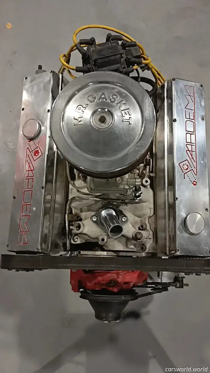 Take a look at this unusual Chevy small block that has been converted to SOHC for sale.