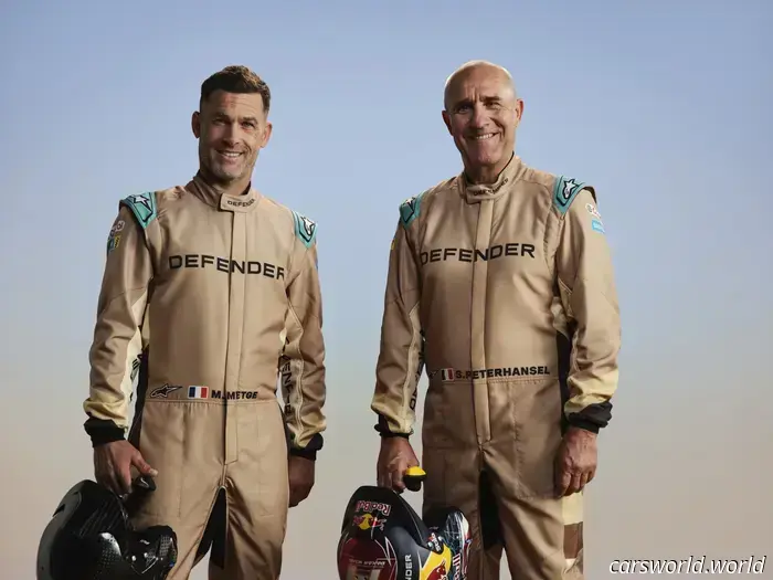 Land Rover's latest Defender race car features a 145-gallon fuel tank and a special ‘Flight Mode’ for performing jumps.