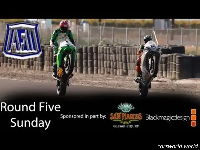 A Lost Tesla Goes the Wrong Way on the Hot Track During a Live Race Broadcast.