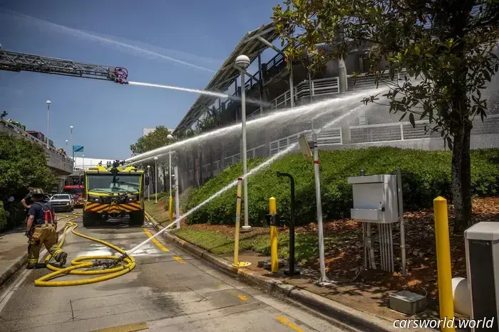 50 Vehicles Destroyed in Major Fire that Caused Parking Garage Collapse at Jacksonville Airport