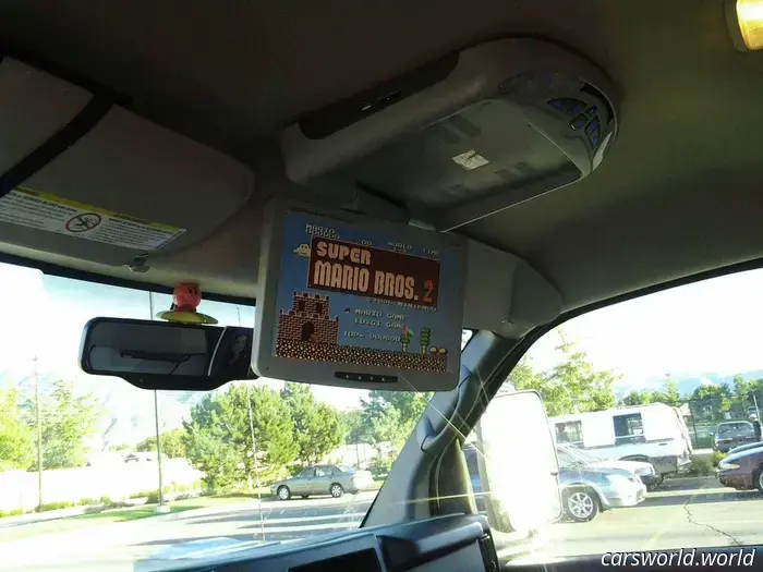 Chevy Work Van Featuring a Custom Nintendo 64 In-Dash Setup is the Perfect Way to Enjoy Lunch.