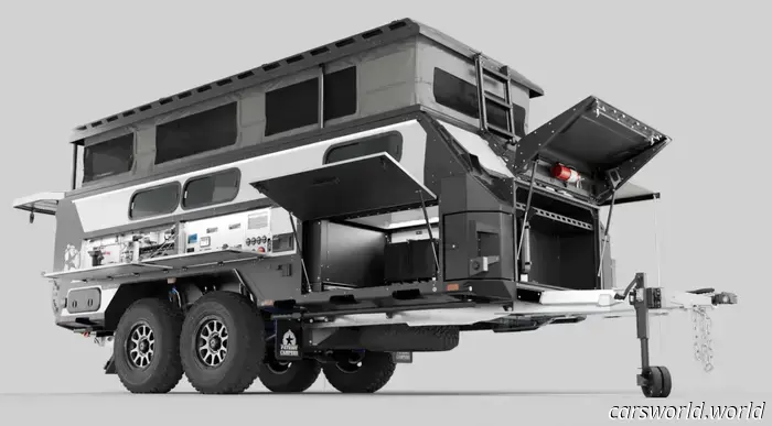 Этот внедорожный кемпер стоимостью 200 000 долларов имеет самую сумасшедшую подвеску прицепа, которую вы когда-либо видели.