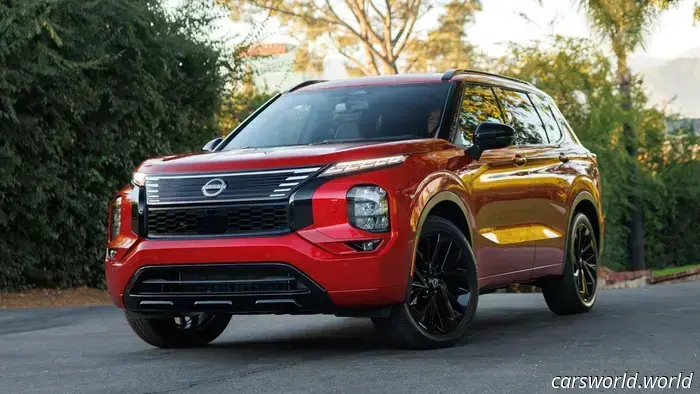 The 2026 Nissan Rogue Plug-In Hybrid resembles a Mitsubishi Outlander but features a less prominently colored grille.