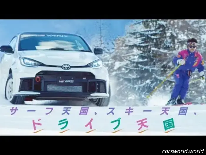 Toyota Drifted a GR Yaris Down a Ski Slope to Reenact an Iconic Japanese Film Scene.