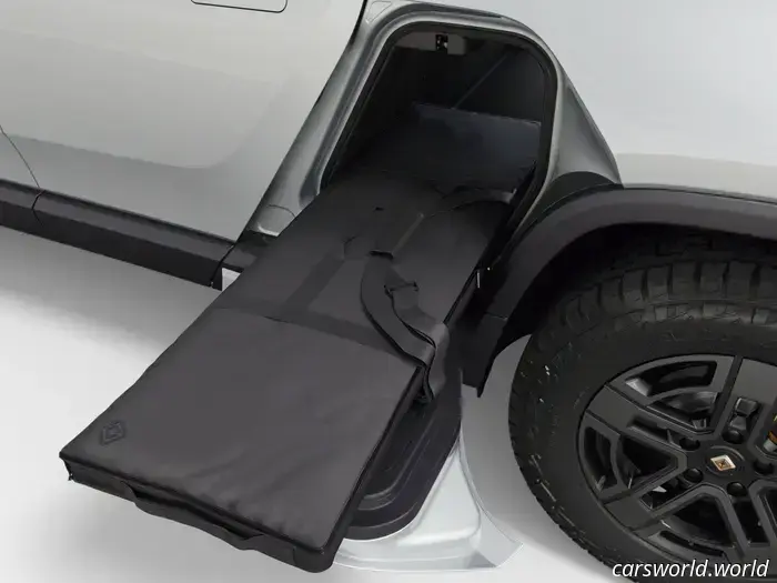 Rivian’s concept for a Tonneau cover awning is a fantastic example of simple yet effective innovation.