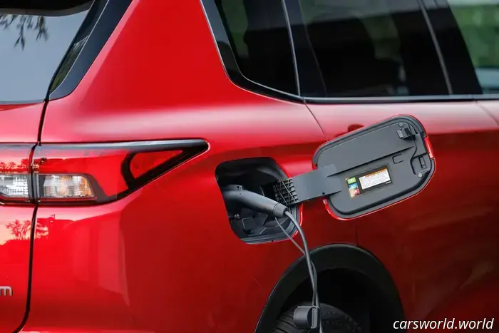 The 2026 Nissan Rogue Plug-In Hybrid resembles a Mitsubishi Outlander but features a less prominently colored grille.