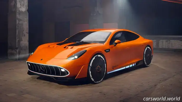 Mercedes AMG GT XX Concept оснащен активными аэродинамическими колесами и развивает мощность 1341 л.с.