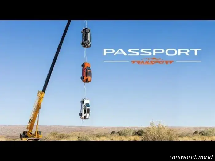 Honda Colgó 3 Nuevos SUV Passport De una Grúa para Mostrar Lo Resistente que Es