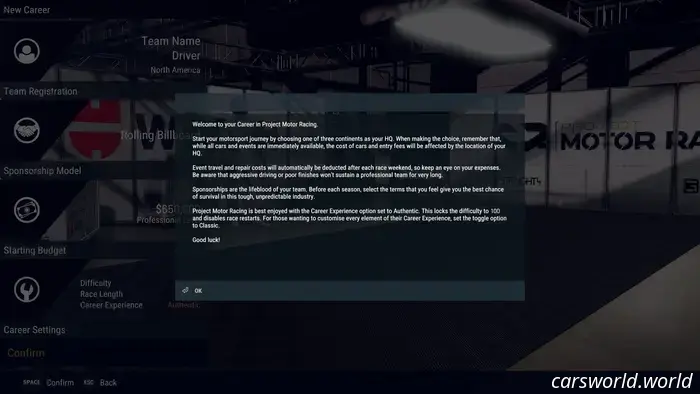 Проект «Motor Racing» не должен был покидать паддок