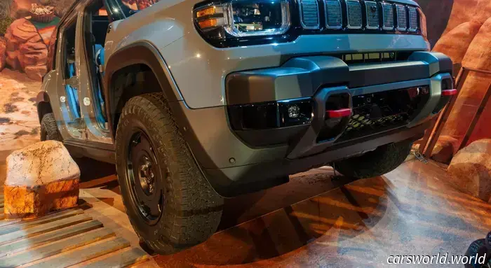 Jeep отказывается сказать, подходят ли 35-дюймовые шины для Recon EV.