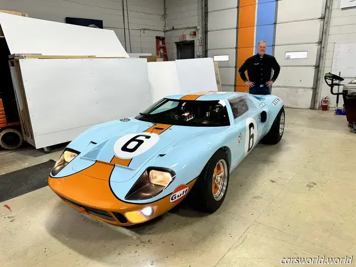 This 1969 Ford GT40 race car features a hidden slot car track within.