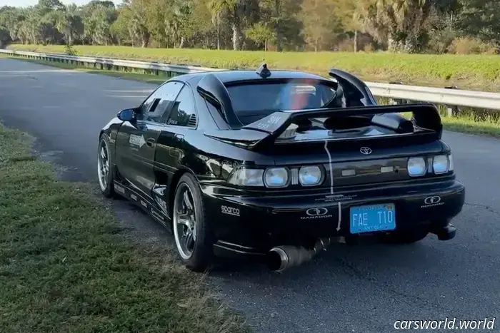 This Toyota MR2, equipped with a supercharger from a Chinook helicopter turbine, can shoot flames.