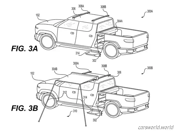 Rivian’s concept for a Tonneau cover awning is a fantastic example of simple yet effective innovation.