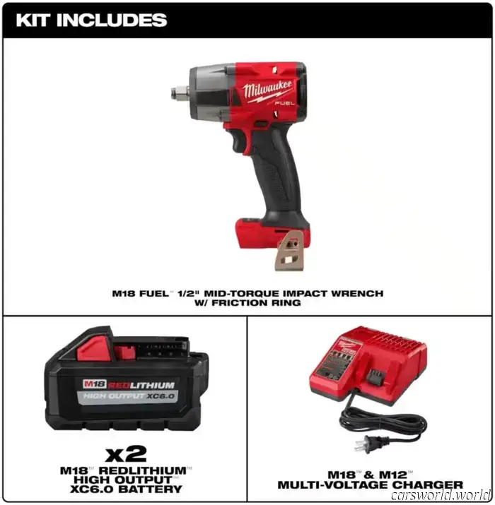 Milwaukee’s Best Impact Wrench for Automotive Use Is Nearly 50% Discounted and Comes with Two Batteries