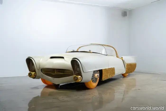 One of the most legendary custom cars from the 1950s, featuring illuminated Goodyear tires, is available for purchase.