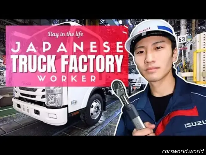 Transition from Rising to Relaxing with This Worker from a Japanese Truck Manufacturing Plant.