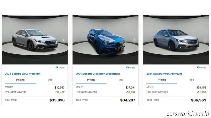 El Concesionario Subaru Ya Anuncia La Venta 'Previa A La Tarifa' Antes De Que Suban Los Precios