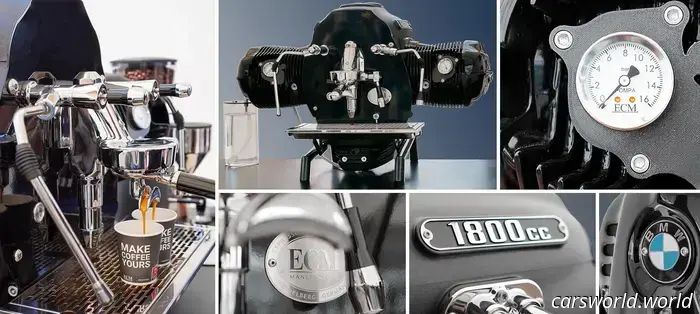 Questo motore di moto BMW è in realtà una caffettiera da 9.185 dollari