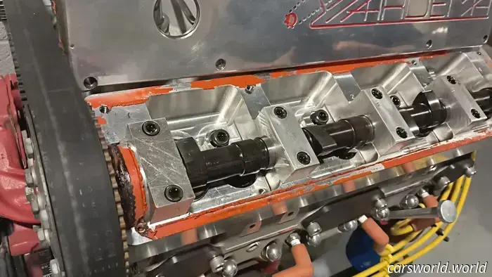 Take a look at this unusual Chevy small block that has been converted to SOHC for sale.